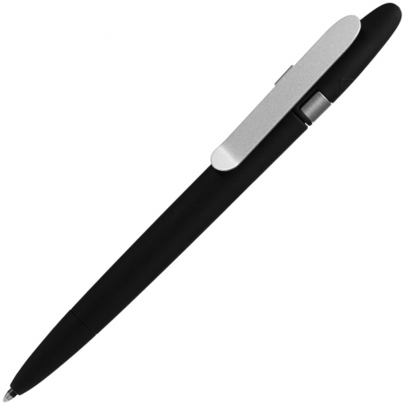 Ручка шариковая Prodir DS5 TSR Metal Clip, черная купить с нанесением логотипа оптом на заказ в интернет-магазине Санкт-Петербург