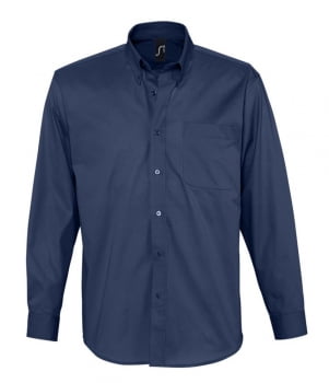 Рубашка мужская с длинным рукавом BEL AIR, темно-синяя (кобальт) купить с нанесением логотипа оптом на заказ в интернет-магазине Санкт-Петербург