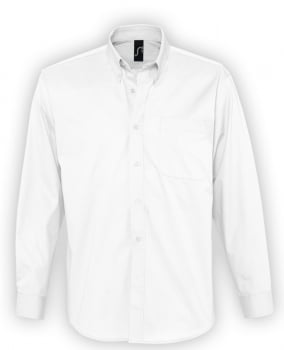 Рубашка мужская с длинным рукавом BEL AIR, белая купить с нанесением логотипа оптом на заказ в интернет-магазине Санкт-Петербург