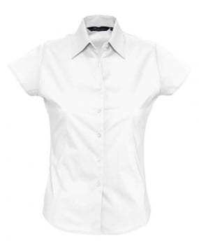 Рубашка женская с коротким рукавом EXCESS, белая купить с нанесением логотипа оптом на заказ в интернет-магазине Санкт-Петербург