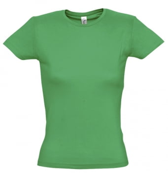 Футболка женская MISS 150, ярко-зеленая купить с нанесением логотипа оптом на заказ в интернет-магазине Санкт-Петербург