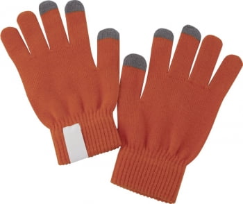 Сенсорные перчатки Scroll, оранжевые купить с нанесением логотипа оптом на заказ в интернет-магазине Санкт-Петербург