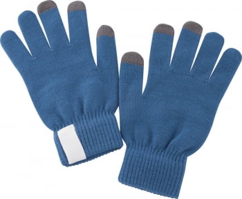 Сенсорные перчатки Scroll, синие купить с нанесением логотипа оптом на заказ в интернет-магазине Санкт-Петербург