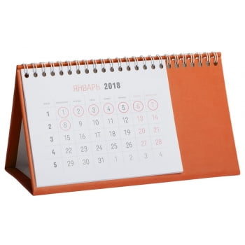 Календарь настольный Brand, оранжевый купить с нанесением логотипа оптом на заказ в интернет-магазине Санкт-Петербург