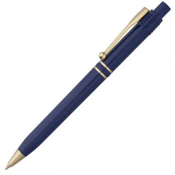 Ручка шариковая Raja Gold, синяя купить с нанесением логотипа оптом на заказ в интернет-магазине Санкт-Петербург
