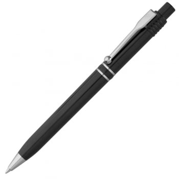 Ручка шариковая Raja Chrome, черная купить с нанесением логотипа оптом на заказ в интернет-магазине Санкт-Петербург