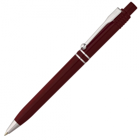 Ручка шариковая Raja Chrome, бордовая купить с нанесением логотипа оптом на заказ в интернет-магазине Санкт-Петербург