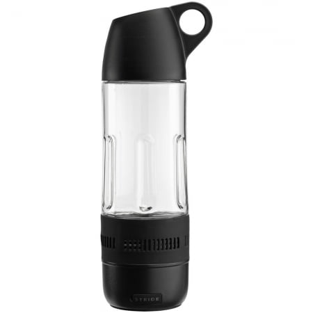 Бутылка для воды Torsta c беспроводной колонкой, черная купить с нанесением логотипа оптом на заказ в интернет-магазине Санкт-Петербург