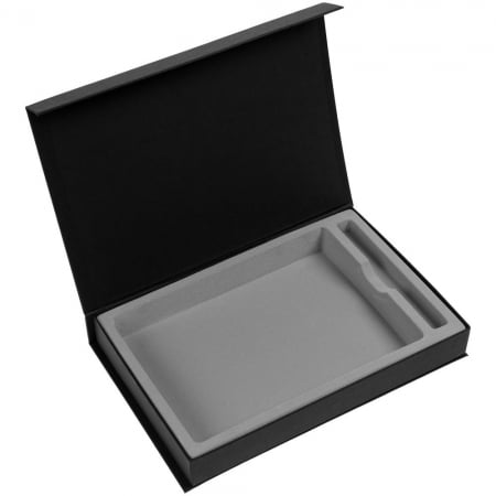 Коробка Silk под ежедневник и ручку, черная купить с нанесением логотипа оптом на заказ в интернет-магазине Санкт-Петербург