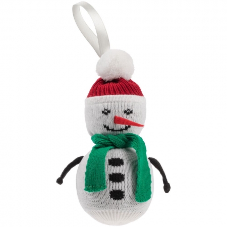 Елочная игрушка «Снеговик» купить с нанесением логотипа оптом на заказ в интернет-магазине Санкт-Петербург