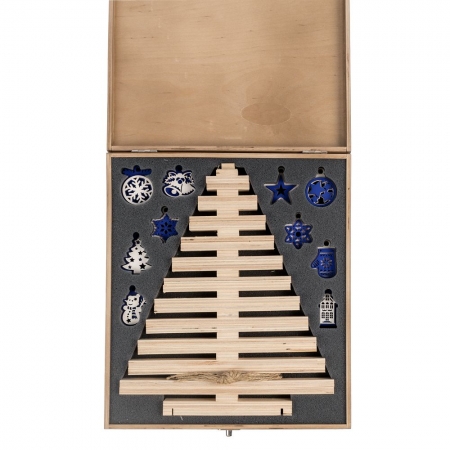 Елка с игрушками One Two Tree, синяя купить с нанесением логотипа оптом на заказ в интернет-магазине Санкт-Петербург