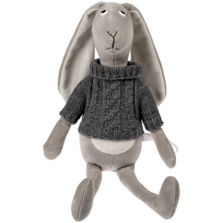 Игрушка Smart Bunny в свитере, серая купить с нанесением логотипа оптом на заказ в интернет-магазине Санкт-Петербург