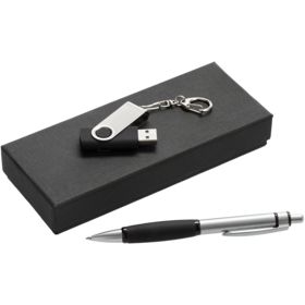 Набор Notes: ручка и флешка 8 Гб, черный купить с нанесением логотипа оптом на заказ в интернет-магазине Санкт-Петербург