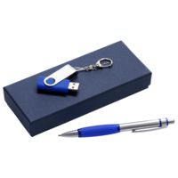 Набор Notes: ручка и флешка 8 Гб, синий купить с нанесением логотипа оптом на заказ в интернет-магазине Санкт-Петербург