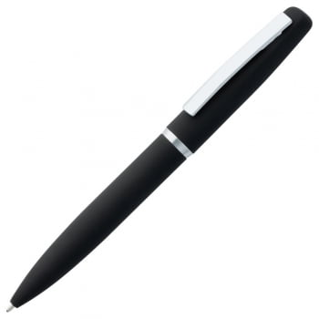Ручка шариковая Bolt Soft Touch, черная купить с нанесением логотипа оптом на заказ в интернет-магазине Санкт-Петербург
