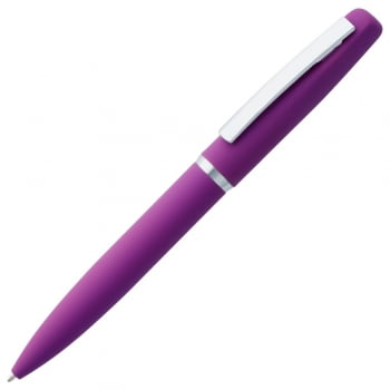 Ручка шариковая Bolt Soft Touch, фиолетовая купить с нанесением логотипа оптом на заказ в интернет-магазине Санкт-Петербург