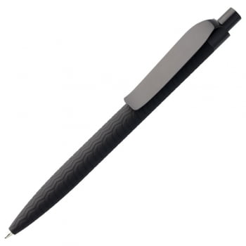 Ручка шариковая Prodir QS03 PRP Tyre Soft Touch, черная купить с нанесением логотипа оптом на заказ в интернет-магазине Санкт-Петербург