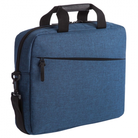 Конференц-сумка The First, синяя купить с нанесением логотипа оптом на заказ в интернет-магазине Санкт-Петербург