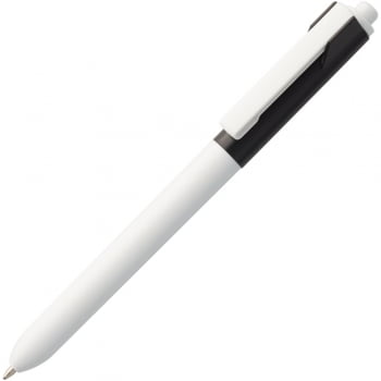 Ручка шариковая Hint Special, белая с черным купить с нанесением логотипа оптом на заказ в интернет-магазине Санкт-Петербург