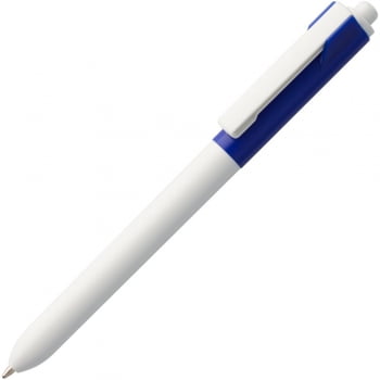 Ручка шариковая Hint Special, белая с синим купить с нанесением логотипа оптом на заказ в интернет-магазине Санкт-Петербург