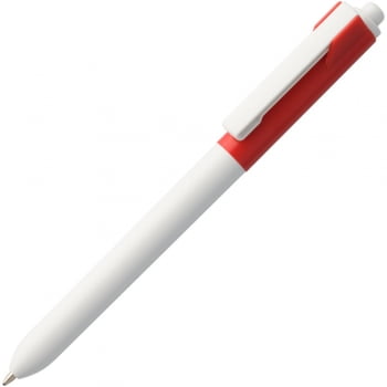 Ручка шариковая Hint Special, белая с красным купить с нанесением логотипа оптом на заказ в интернет-магазине Санкт-Петербург
