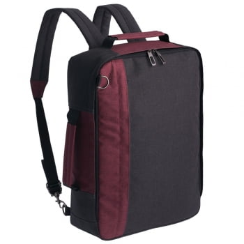 Рюкзак для ноутбука 2 в 1 twoFold, серый с бордовым купить с нанесением логотипа оптом на заказ в интернет-магазине Санкт-Петербург
