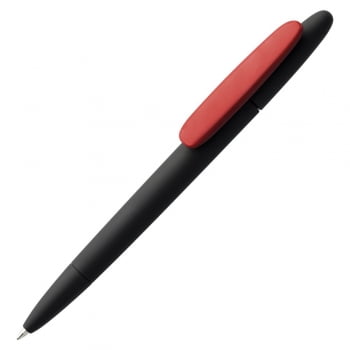 Ручка шариковая Prodir DS5 TRR-P Soft Touch, черная с красным купить с нанесением логотипа оптом на заказ в интернет-магазине Санкт-Петербург