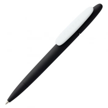 Ручка шариковая Prodir DS5 TRR-P Soft Touch, черная с белым купить с нанесением логотипа оптом на заказ в интернет-магазине Санкт-Петербург