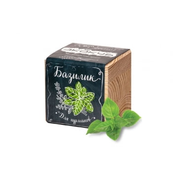 Набор для выращивания «Экокуб», базилик купить с нанесением логотипа оптом на заказ в интернет-магазине Санкт-Петербург