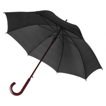 Зонт-трость Unit Standard, черный купить с нанесением логотипа оптом на заказ в интернет-магазине Санкт-Петербург
