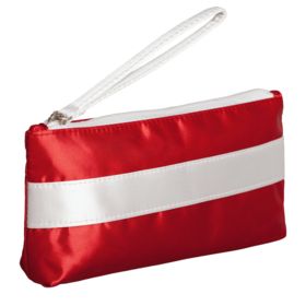 Косметичка - пенал Unit Weekender , красная с белым купить оптом с нанесение логотипа в Санкт-Петербурге