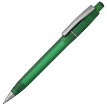 Ручка шариковая Semyr Frost, зеленая купить с нанесением логотипа оптом на заказ в интернет-магазине Санкт-Петербург