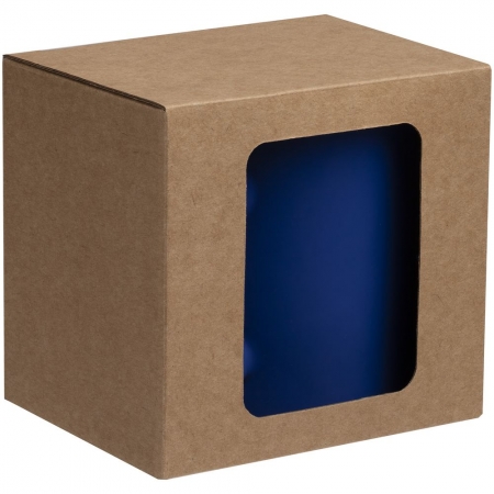 Коробка с окном для кружки Window, ver.2, крафт купить с нанесением логотипа оптом на заказ в интернет-магазине Санкт-Петербург