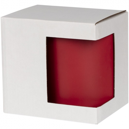 Коробка для кружки с окном Cupcase, белая купить с нанесением логотипа оптом на заказ в интернет-магазине Санкт-Петербург