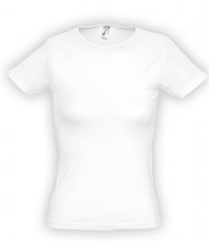 Футболка стретч женская MIAMI 170 белая купить с нанесением логотипа оптом на заказ в интернет-магазине Санкт-Петербург