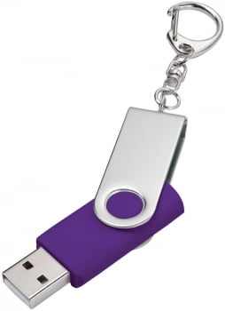 Флешка Twist, фиолетовая, 8 Гб купить с нанесением логотипа оптом на заказ в интернет-магазине Санкт-Петербург