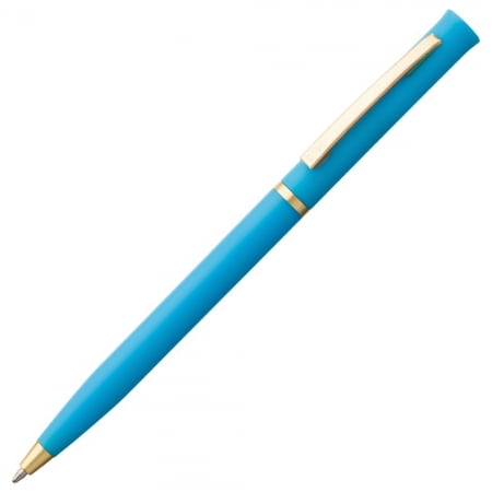 Ручка шариковая Euro Gold, голубая купить с нанесением логотипа оптом на заказ в интернет-магазине Санкт-Петербург
