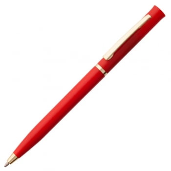 Ручка шариковая Euro Gold, красная купить с нанесением логотипа оптом на заказ в интернет-магазине Санкт-Петербург