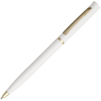 Ручка шариковая Euro Gold, белая купить с нанесением логотипа оптом на заказ в интернет-магазине Санкт-Петербург