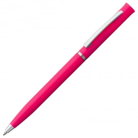 Ручка шариковая Euro Chrome, розовая купить с нанесением логотипа оптом на заказ в интернет-магазине Санкт-Петербург