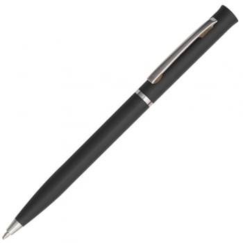 Ручка шариковая Euro Chrome, черная купить с нанесением логотипа оптом на заказ в интернет-магазине Санкт-Петербург