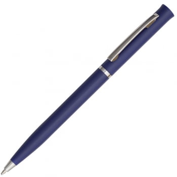Ручка шариковая Euro Chrome, синяя купить с нанесением логотипа оптом на заказ в интернет-магазине Санкт-Петербург