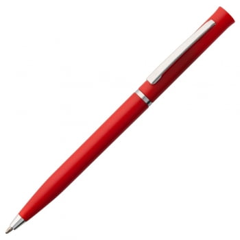 Ручка шариковая Euro Chrome, красная купить с нанесением логотипа оптом на заказ в интернет-магазине Санкт-Петербург