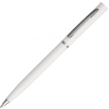 Ручка шариковая Euro Chrome, белая купить с нанесением логотипа оптом на заказ в интернет-магазине Санкт-Петербург