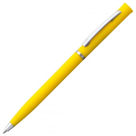 Ручка шариковая Euro Chrome, желтая купить с нанесением логотипа оптом на заказ в интернет-магазине Санкт-Петербург