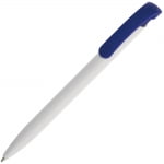 Ручка шариковая Clear Solid, белая с синим