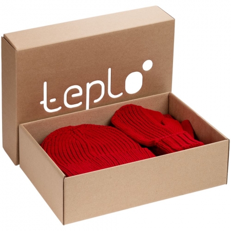 Набор Nordkyn Full Set с шарфом, красный купить с нанесением логотипа оптом на заказ в интернет-магазине Санкт-Петербург