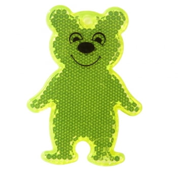 Пешеходный светоотражатель Bear, неон-желтый купить с нанесением логотипа оптом на заказ в интернет-магазине Санкт-Петербург