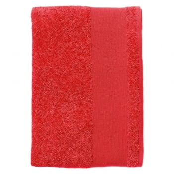 Полотенце махровое Island Small, красное купить с нанесением логотипа оптом на заказ в интернет-магазине Санкт-Петербург