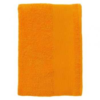 Полотенце махровое Island Medium, оранжевое купить с нанесением логотипа оптом на заказ в интернет-магазине Санкт-Петербург